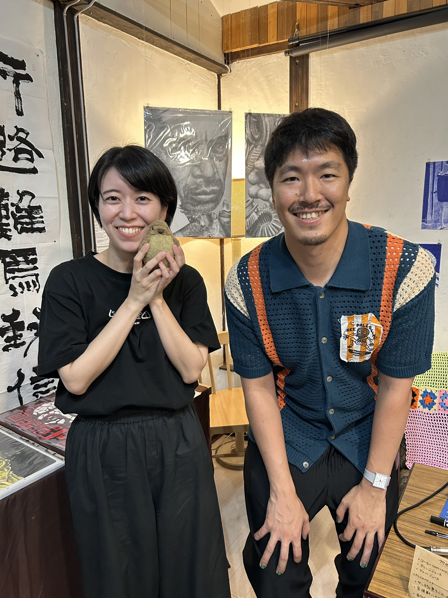 イベント終了後の写真。左側に永井玲衣さん、右側に風間勇助。